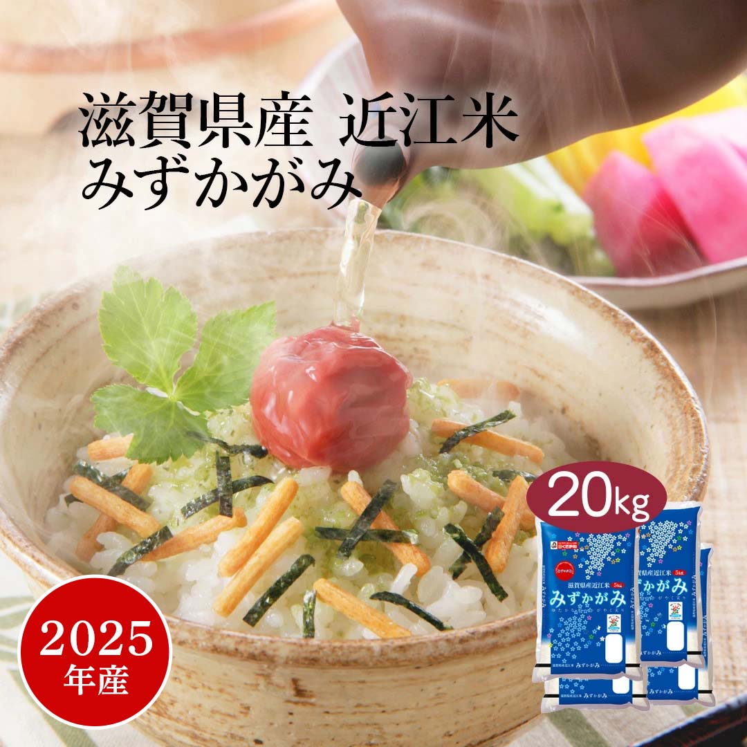 【おくさま印セール開催中！】米 20kg みずかがみ 滋賀県産 2025年産 令和7年産 送料無料 お米 白米 精米 5kg×4袋 20キロ 単一原料米 安くて美味しい 生活 両親 出産 結婚 内祝い 引っ越し 挨拶 贈り物 ギフト お返し おくさま印 米 特A 14,832円