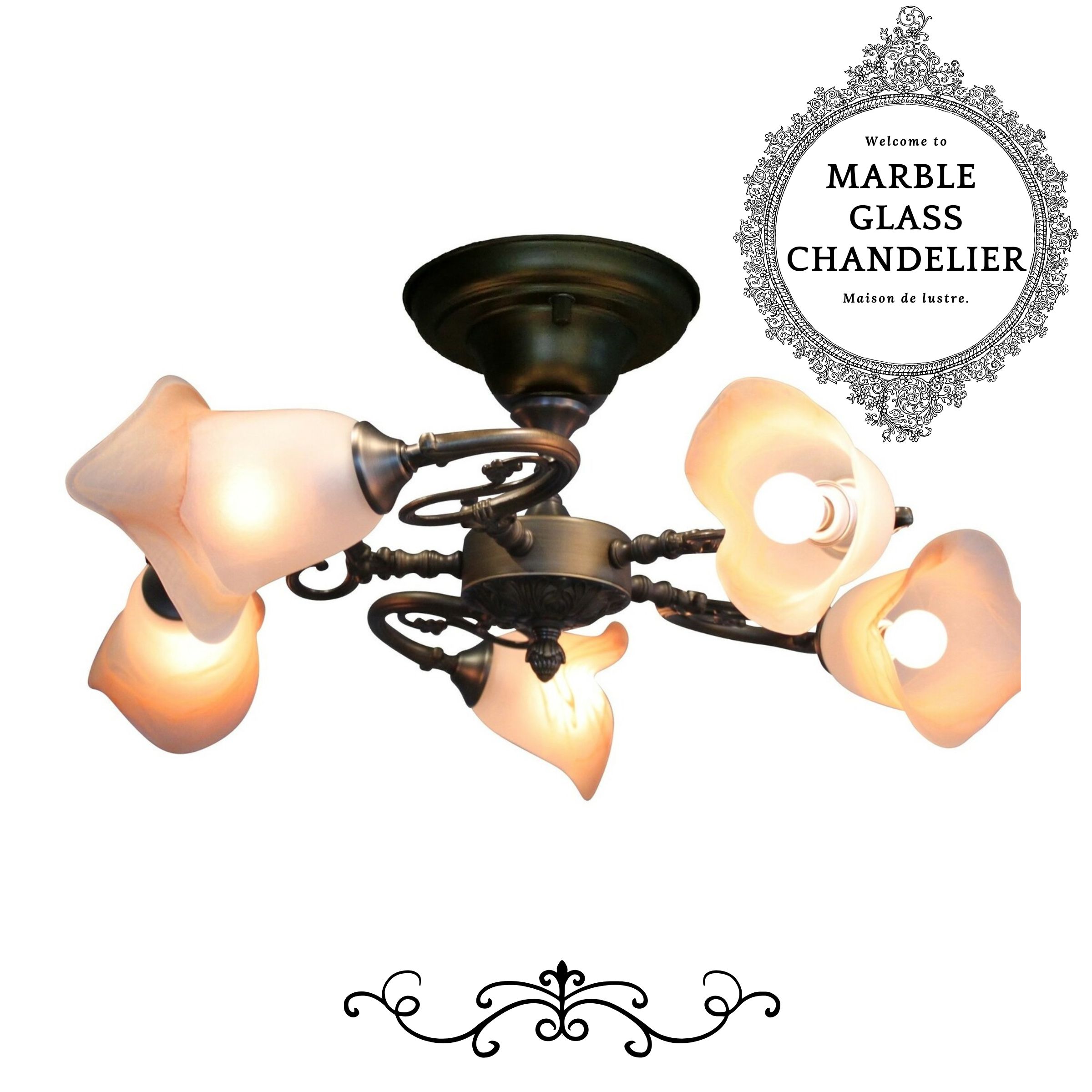 楽天市場】5灯 パールシャンデリア 日本製 ヴィンテージ風照明 レトロ