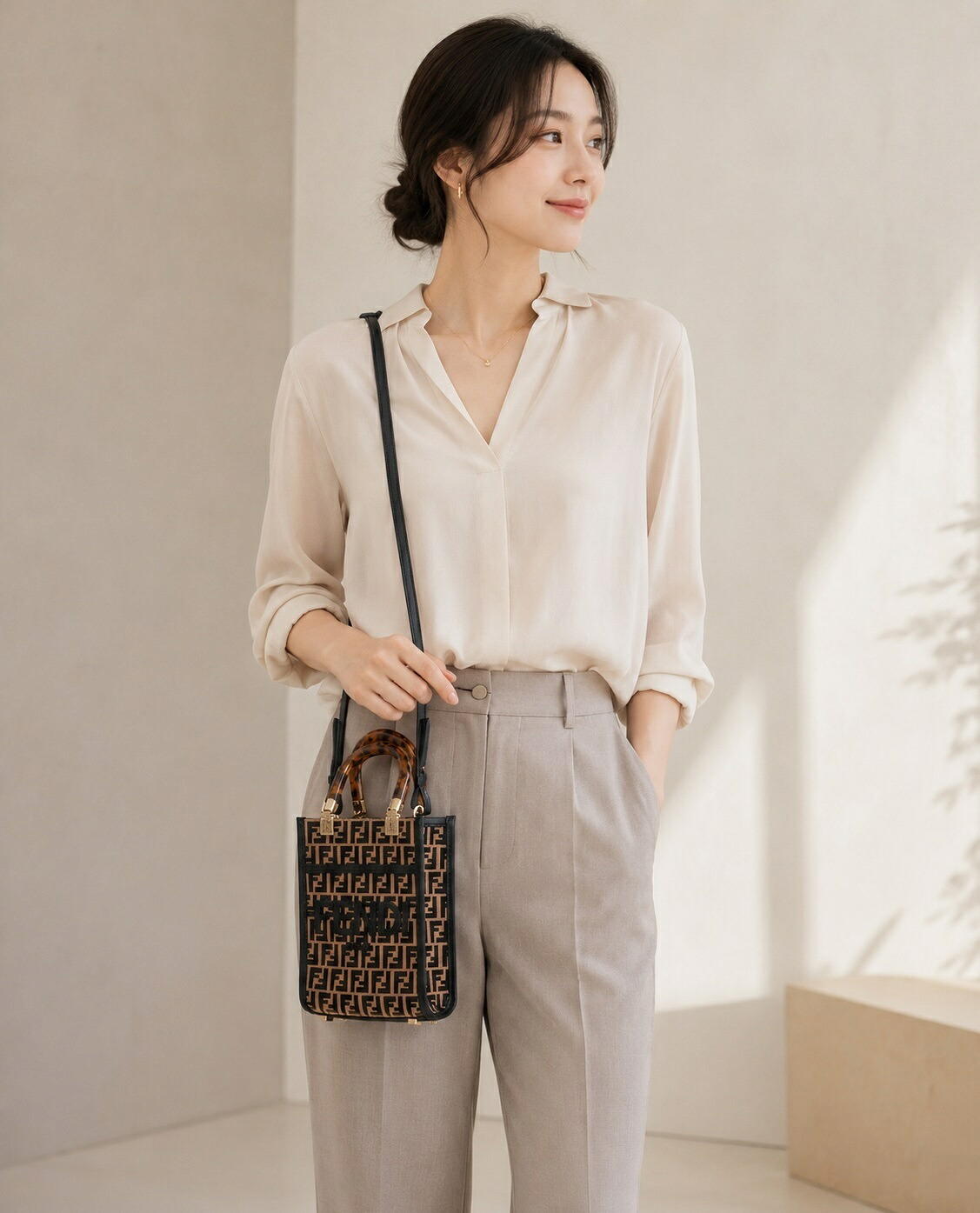 即発能力のある FENDI フェンディ スモール 太陽光線 ショッパー FFロゴタイプ SUNSHINE FF LOGO SHOULDER BAG 貨物輸送関税込み レディース 新品 8BS051AQ0XF0VPJ