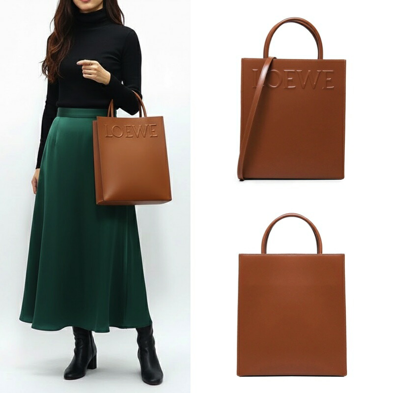 即発可能 LOEWE ロエベ スタンダード A4 2WAYトート（スリークカーフ））タン TOTE BAG TAN 送料関税込み レディース 新品 正規品 A933R18X14 2530