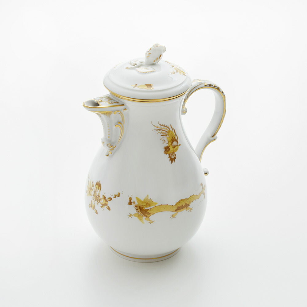 MEISSEN マイセン 火竜ポット 黄色 見せびらかす現品 / インポート雑貨 シノワズリ ティーポット コーヒーポット 龍