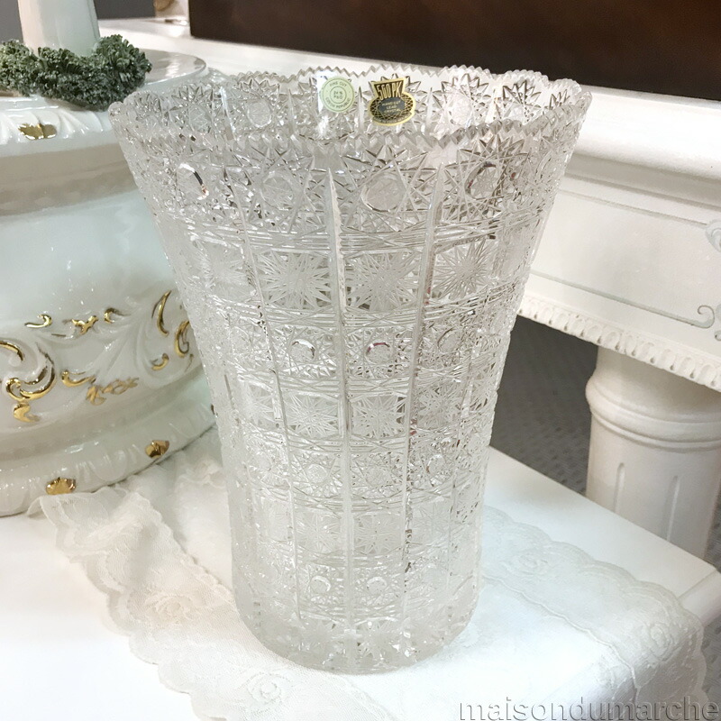 ドレスデンクリスタル　ベース91 アクア　21cm シンフォニーローズ ドレスデンクリスタル Dresden KRISTALフラワーベース - メルカリ