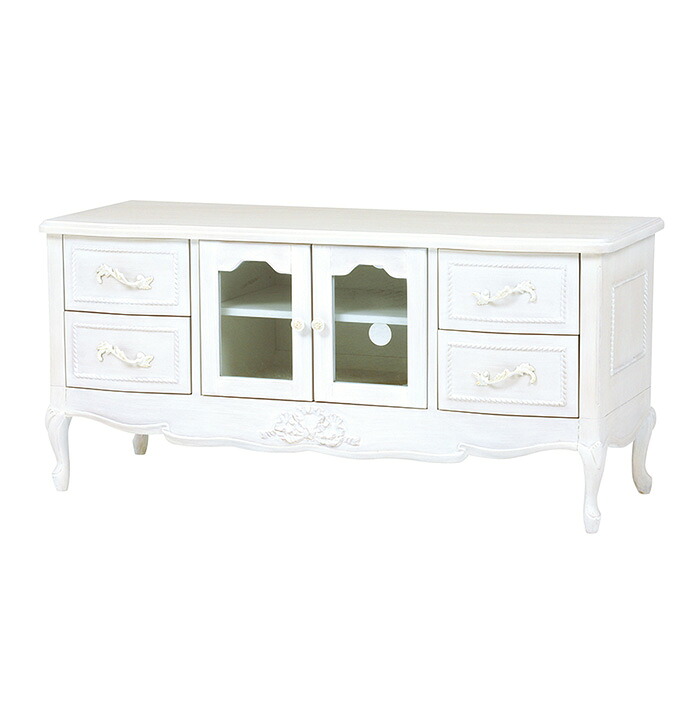 アンティーク調テレビ台 幅120cm / ハンプトン テレビボード TV台 引出し 引き出し インテリア 雑貨 高級 おしゃれ エレガント 姫系 リビング 寝室 白家具 白 可愛い 大人可愛い RTV-1363AW *h0305