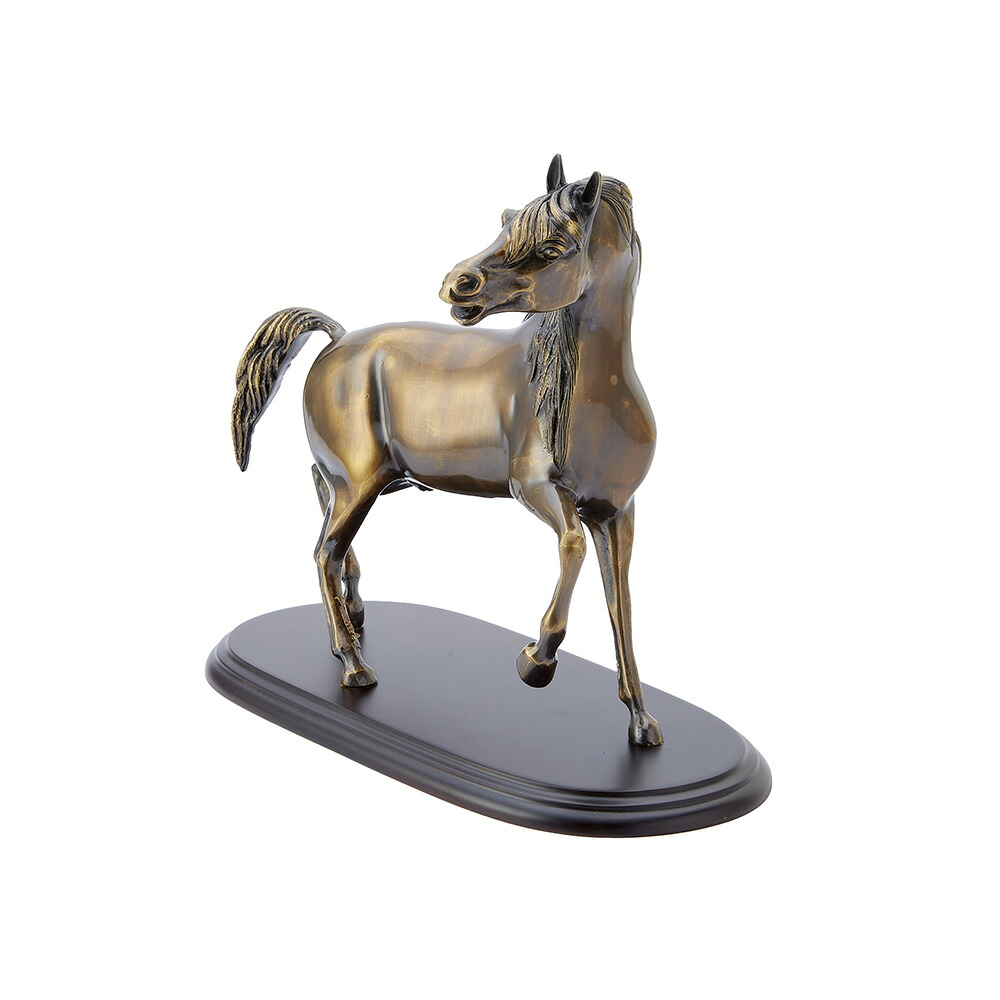 エスパニア製 金管楽器 飾りつけ 馬匹 幅35.5珊 / 馬 飾りつけ オブジェ インポート雑貨 アンティーク風 古典派音楽 室内装飾 御前上等