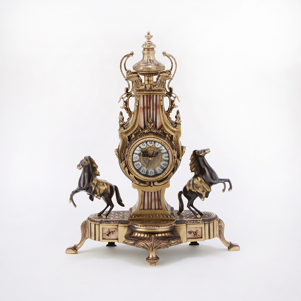 イタリア製　真鍮置時計 楽天市場】スペイン製 真鍮 置き時計 幅21.5cm / 金 ゴールド