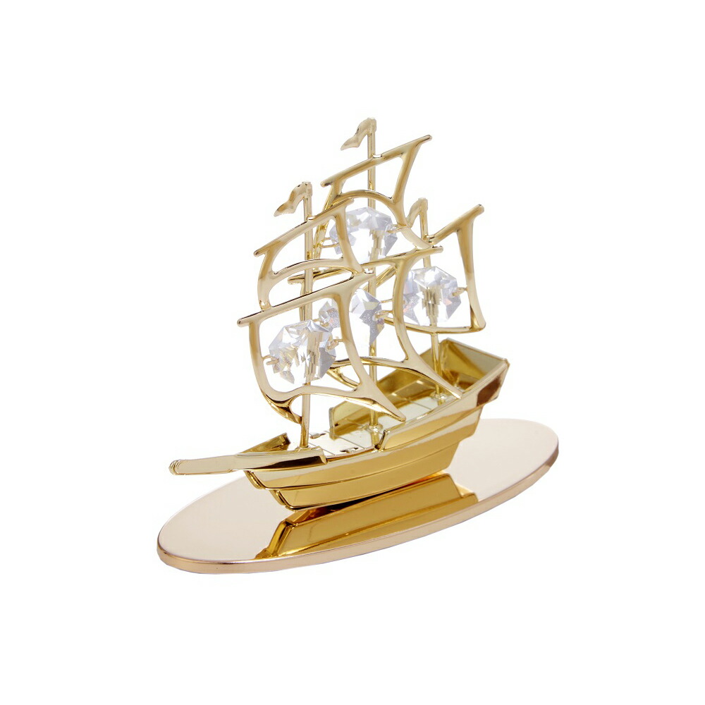楽天市場】クリスタルオーナメント 帆船オブジェ クリスタル ゴールド