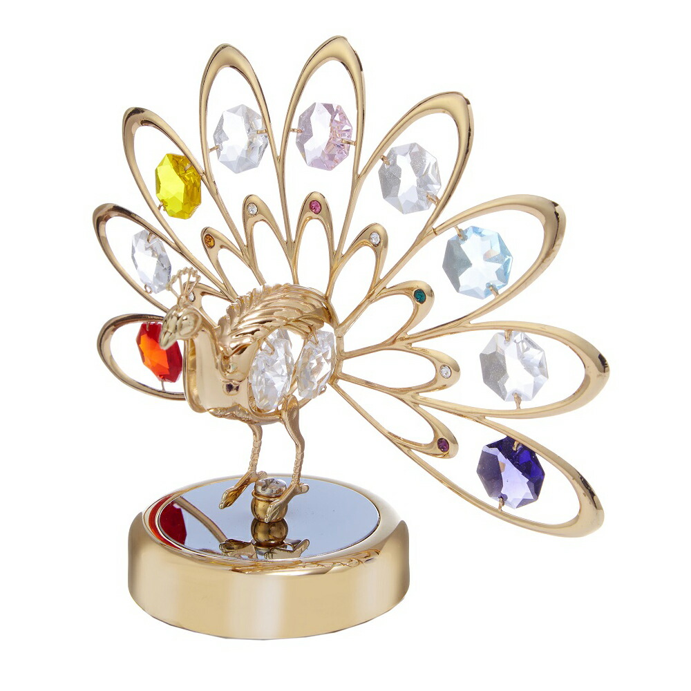 楽天市場】クリスタルオーナメント 孔雀クジャク オブジェ クリスタル