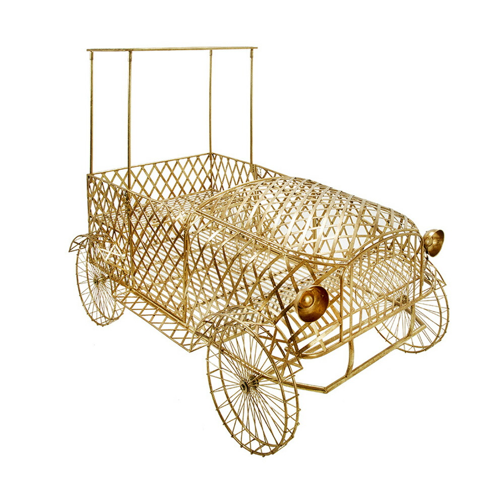 アイアン オブジェ 車 幅189糎 / オブジェ アイアン 金メッキ 器具 飾りつけ 見せびらかす バス発着場 見せびらかす棚 室内装飾 インポート調度品 古典派音楽 アンティーク風