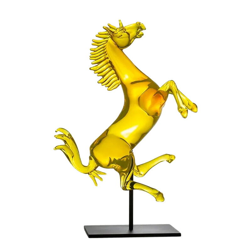 レア物！跳ね馬 ガラスモニュメント 楽天市場】イタリア製 ザネッティ社 赤い跳ね馬像(台座付) AZ2-F-R