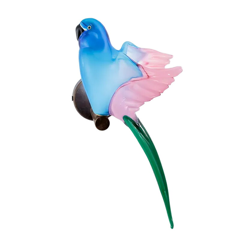 イタリア製 ザネッティ社 鳥(アクアマリン×ピンク×グリーン/翼広げ) CO-APG / Zanetti Murano 受注生産 置物 オブジェ ムラーノ ガラス 輸入雑貨|輸入家具 メゾン・ド・マルシェ