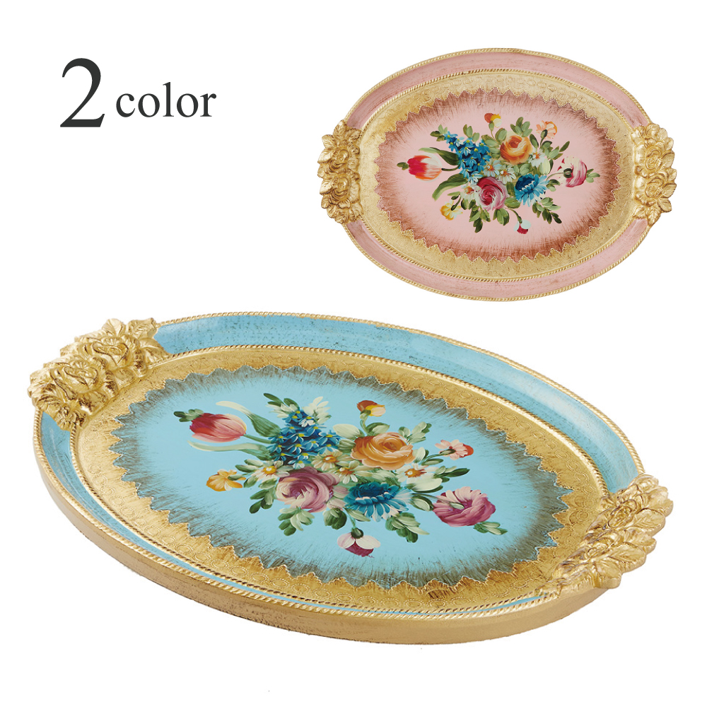 楽天市場】イタリア製 輸入雑貨 トレー 木製 クラシック ピンク