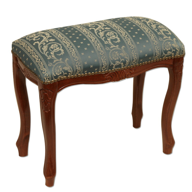 イタリア製 スツール グリーンストライプ 花柄 猫脚 木製 完成品 オットマン イタリア製 スツール グリーンストライプ 花柄 猫脚 木製 完成品