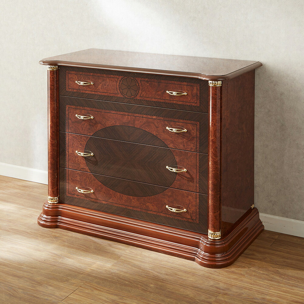 サルタレッリ フローレンス 4段 洋服箪笥 ウォール中毒者色 幅112珊 / 茶 赤銅色 イタリア製 姫御前 姫系 今めかしい 雅びやか アンティーク 古典派音楽 saltarelli mobili