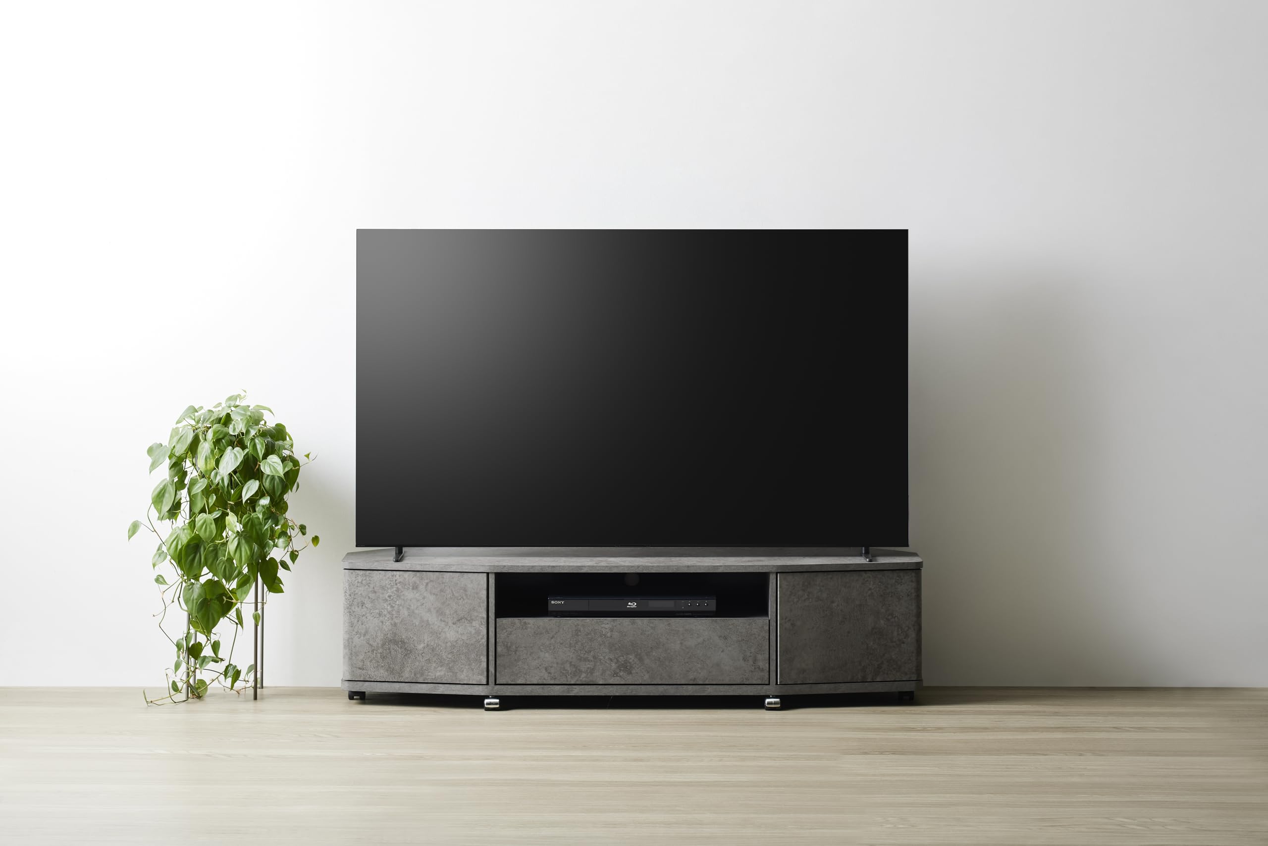 朝日木材加工(Asahiwood) コーナーテレビ台 Livante 65型 ストーングレー 幅150&times;奥行39&times;高さ37.3cm リヴァンテ 扉付き 引出し付き キャスター付き LVA-4015AV-SN｜Maison Outre 20,438円