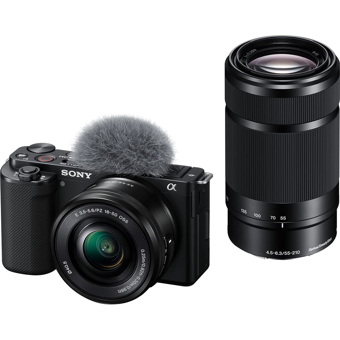 SONY(ソニー) Vlog用カメラ レンズ交換式VLOGCAM APS-C ミラーレス一眼カメラ ZV-E10 ダブルズームレンズキット(同梱レンズ:SELP1650+SEL55210) ウィンドスクリーン付属 ブラック ZV-E10Y B｜Maison Outre