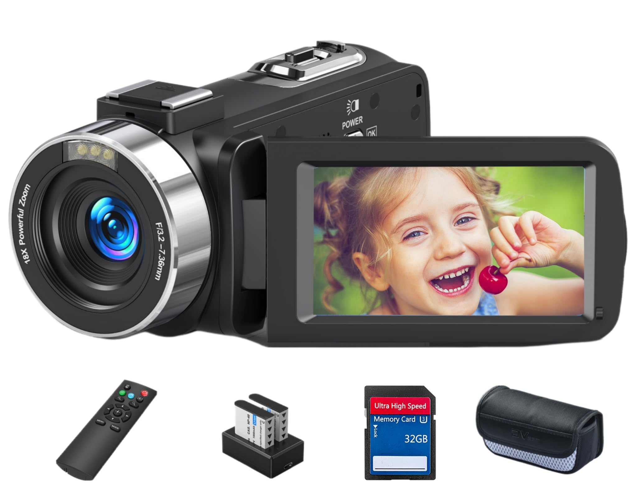 ビデオカメラ 8K HDMI出力WIFI機能6400万画素18倍デジタルズームYouTubeカメラ 3インチタッチモニター IRナイトビジョン機能vloggingカメラ2.4Gリモコン予備バッテリー32ＧＢのＳＤカード付属日本語システム+説明書（ベシックセ｜Maison Outre