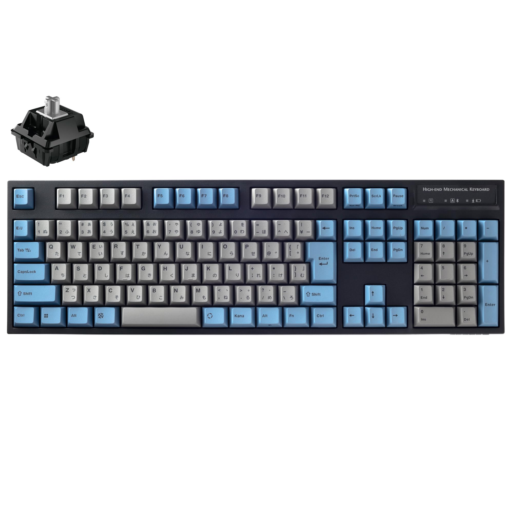 LEOPOLD FC900RBT GRAYBLUE Bluetooth/USB-C 日本語配列 かな有 フル 108キー キー スイッチホットスワップ対応 Win/macOS 単4電池駆動 最新CHERRY MX2Aスイッチ (FC900RBTV2/JAE