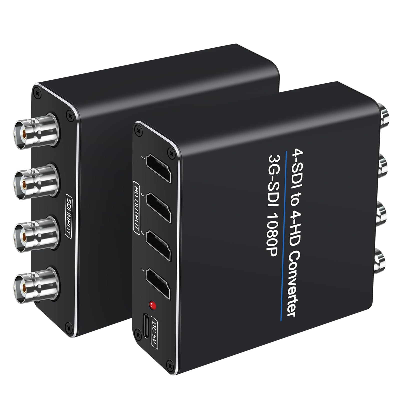 ACHAVE SDI - HDMIビデオコンバーター、4 sdi入力と4 hdmi出力、4イン4出力、ブラック、マルチフォーマット対応、HD-SDI/3G-SDI入力、1080p@60Hz解像度、長距離伝送。|Maison Outre