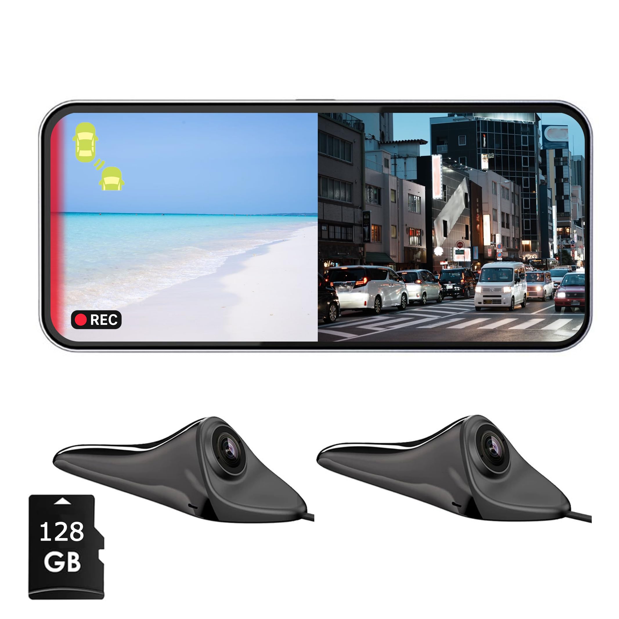 Lofily 【新型BSD搭載】電子サイドミラー &ドライブレコーダー 6.25インチタッチパネルモニター&カメラセット 1080P 録画機能付き 2分割画面 駐車監視 レンズ角度調整可能 簡単取り付け 日本語操作画面 日本取扱説明書 DC12V車【128｜Maison Outre