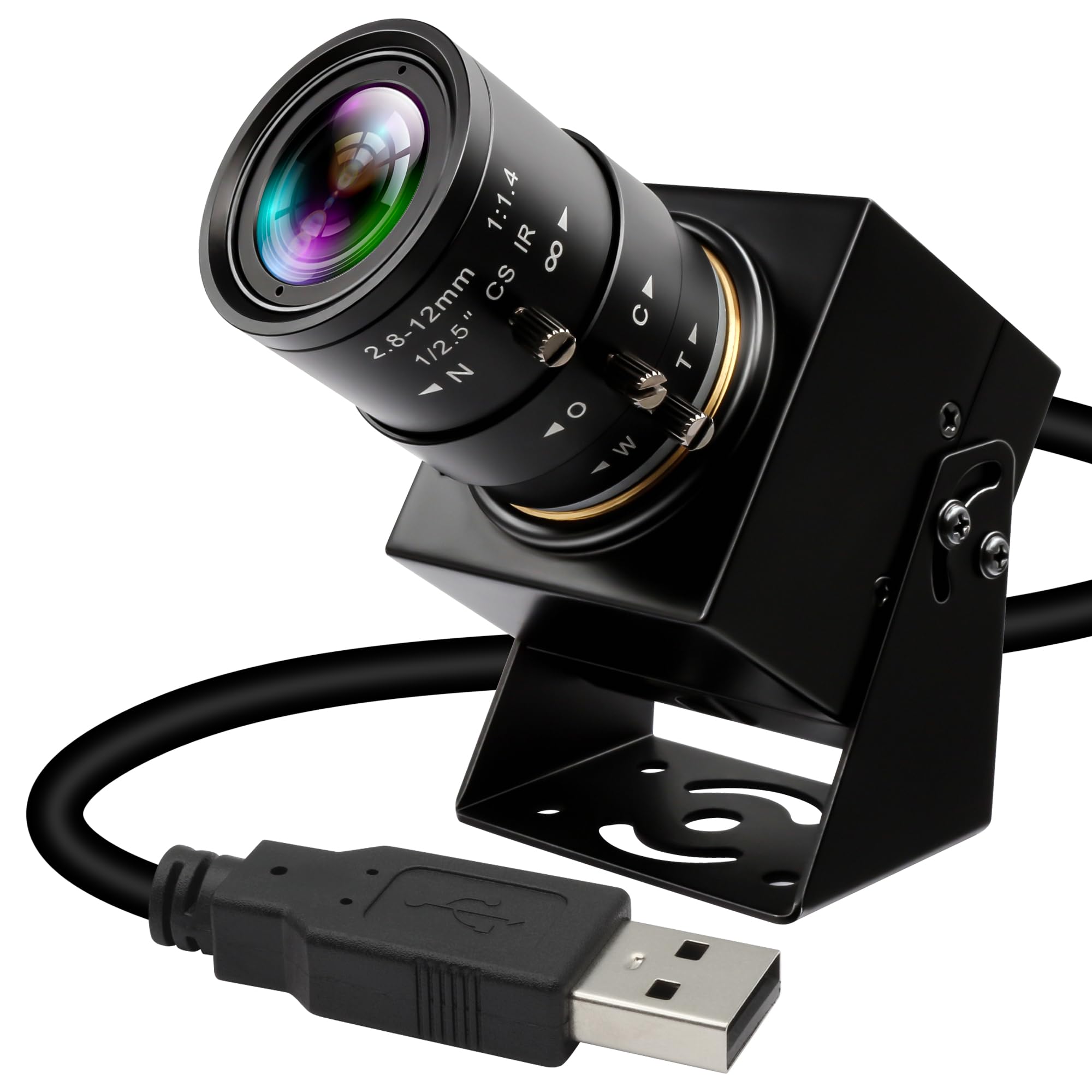 ELP 90fps グローバルシャッター USB カメラ クローズアップ高速 2.8-12mm 4 倍手動ズーム バリフォーカルレンズ付き 1200P Goft スイング プラグアンドプレイ ノートパソコン Raspberry Pi Mac OS Jets|Maison Outre