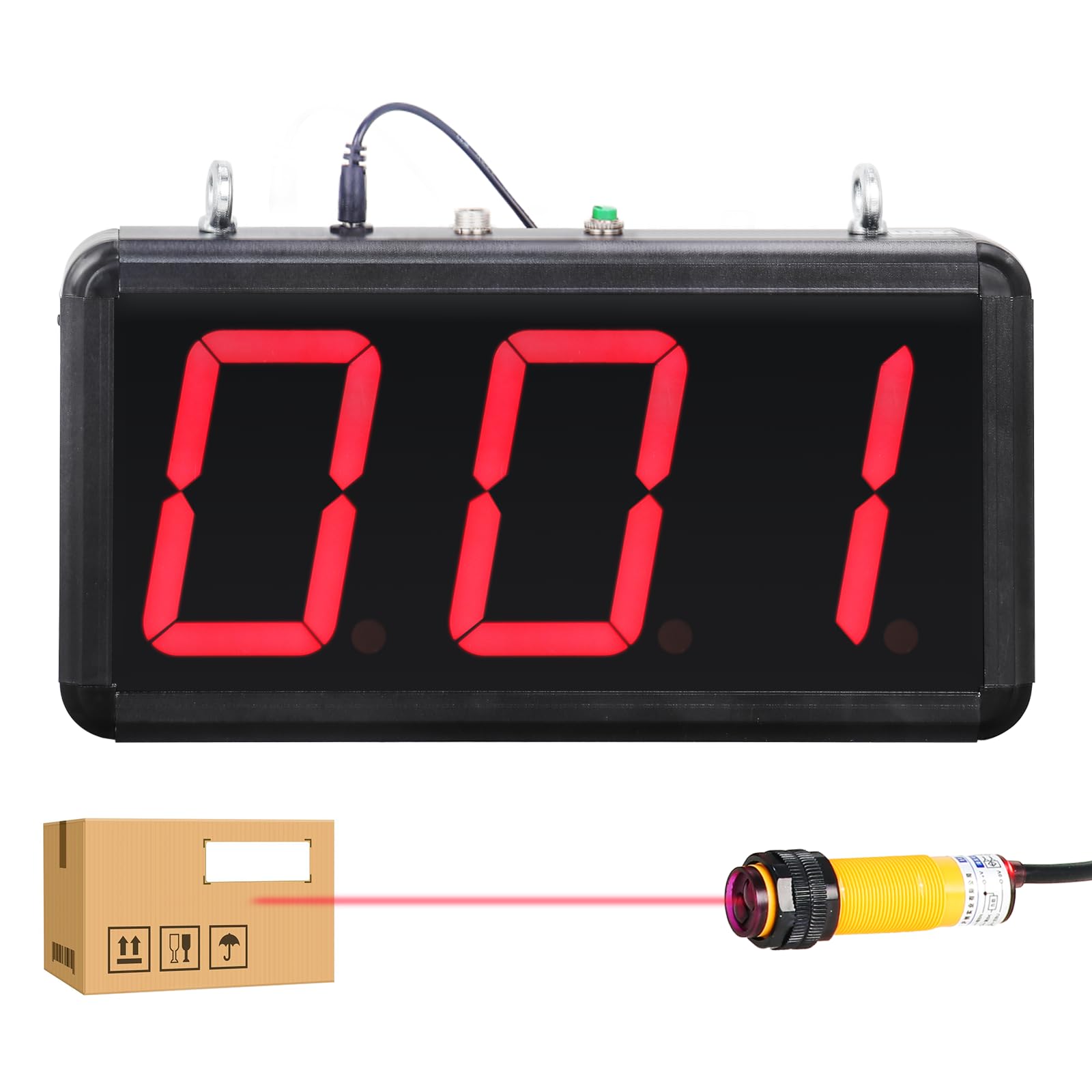 JIAWANSHUNデジタル赤LEDカウンター 自動カウンター 数取り器 赤外線センサー 大画面 検出距離50cm リモコン付き 工場/駐車場などに適用 110～240VAC (3桁)｜Maison Outre 14,915円