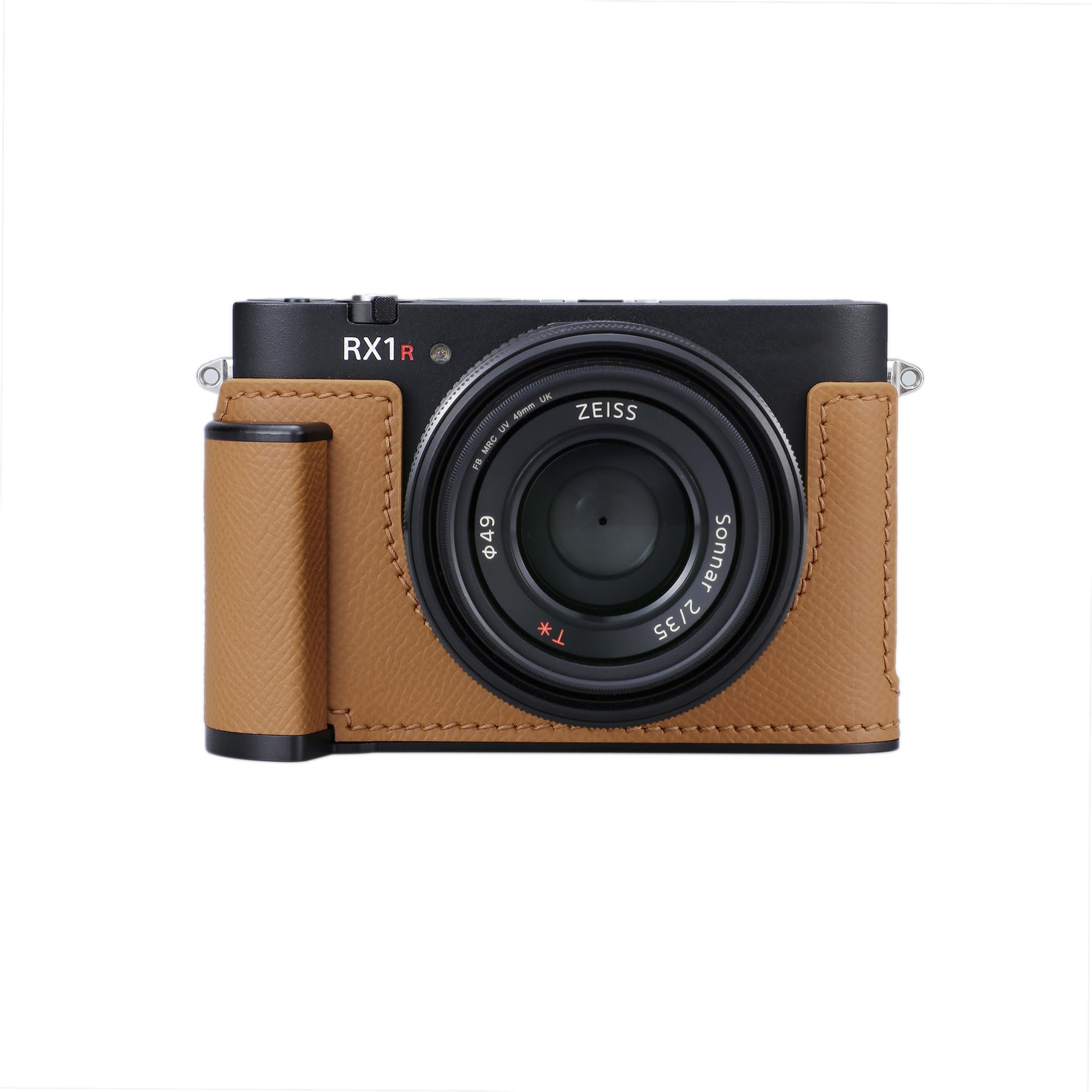 SIUTATDSH カメラハーフケース Sony Cyber-shot rx1riii rx1r3用、ビンテージメタル本革インスタントカメラ保護ケース Sony rx1m3用 スタイリッシュ ポータブル 耐衝撃 (ブラウン)|Maison Outre