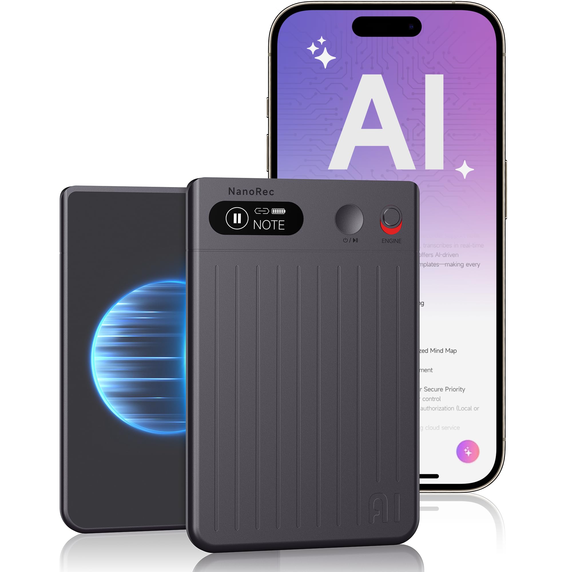 Mugukue AI ボイスレコーダー 文字起こし＆要約 GPT-4.1搭載 73時間連続録音 薄型4.95mm 通話録音一時停止対応 64GB大容量 Type-C接続 スマホUディスク機能 多言語対応 通話/会議/授業/インタビューに最適 マグネットリン｜Maison Outre