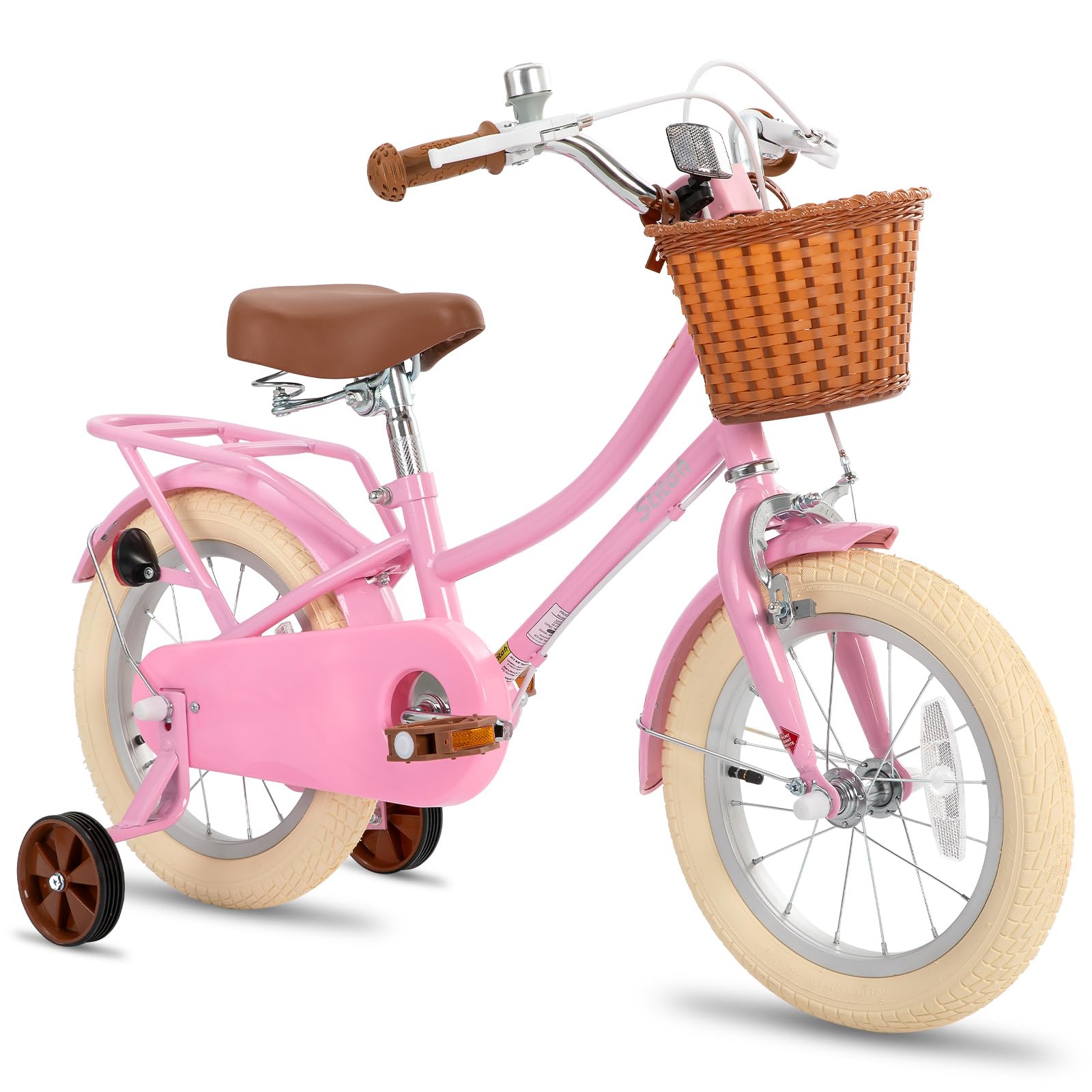 JOYSTAR 子供用自転車 夢奇 12 14 16 18インチ ジュニア用 小学生 中学生 幼児用 可愛い 男の子 女の子 お誕生日プレゼント カゴ ベル 補助輪付き おしゃれ ガール ボーイズ グリーン ピンク|Maison Outre