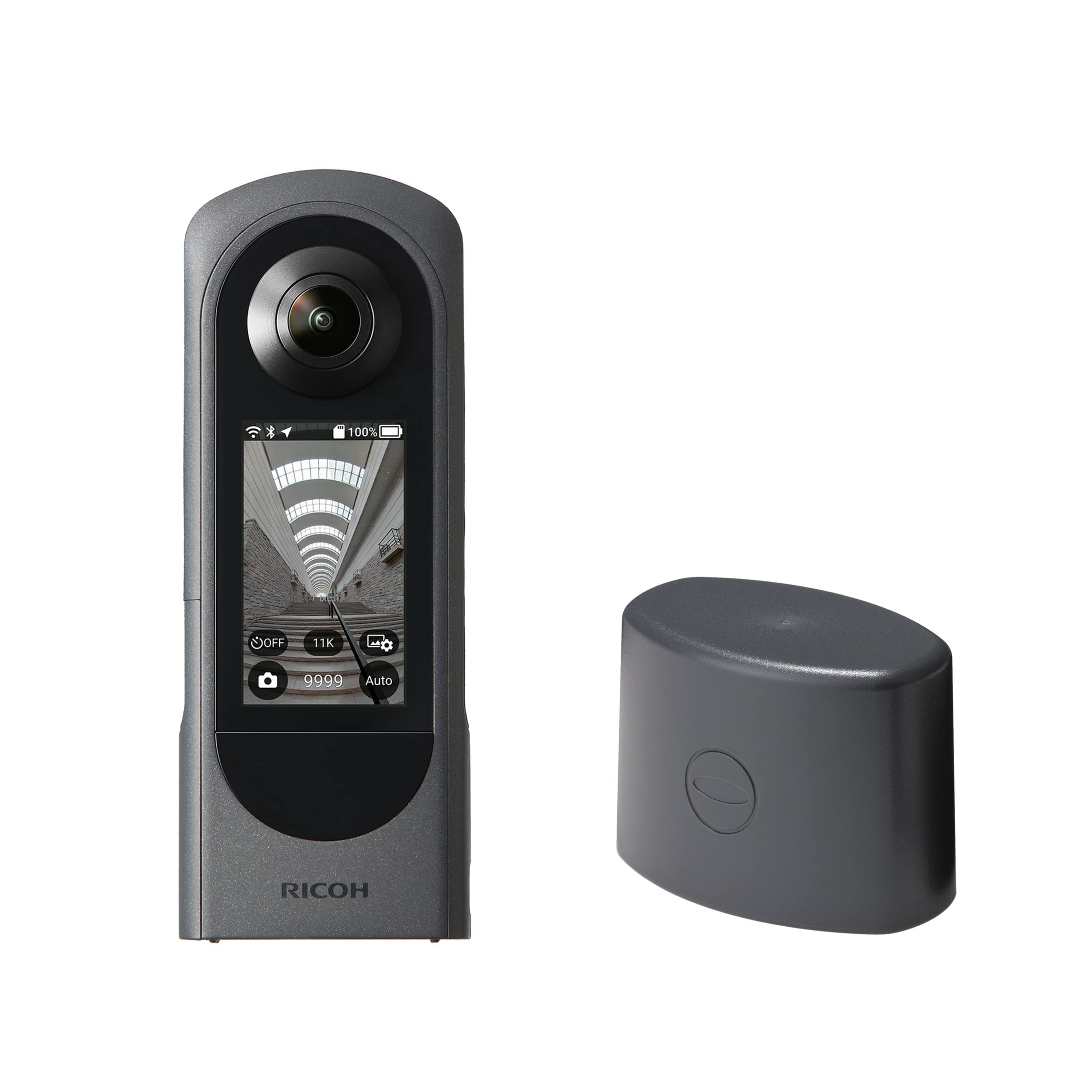 RICOH THETA X 360度カメラ ＋ RICOH レンズキャップ TL-3 セット 【レンズ保護】 【持ち運び】 【底部装着で簡易撮影スタンドに】｜Maison Outre