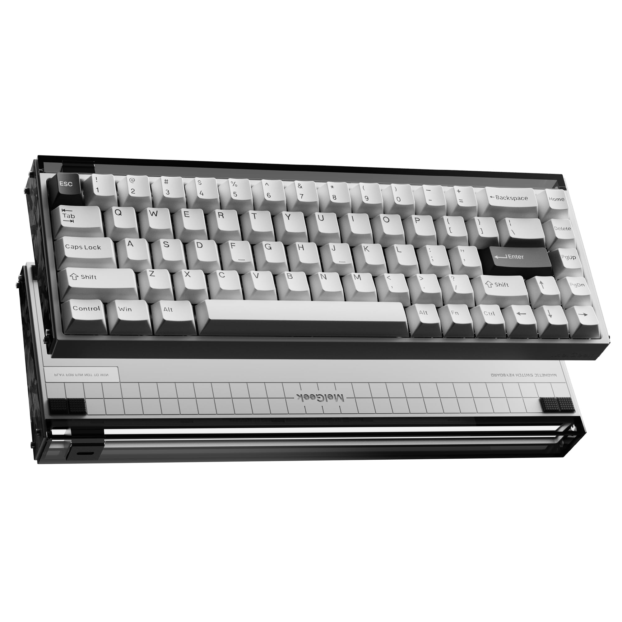 MelGeek MADE68 Ultra+ 有線キーボード、US英語配列、ホール効果磁気スイッチ ゲーミングキーボード、65% コンパクト ラピッド トリガー、ホットスワップ可能、RGB スナップ タップ & 調整可能なアクチュエーション、オンライン HI