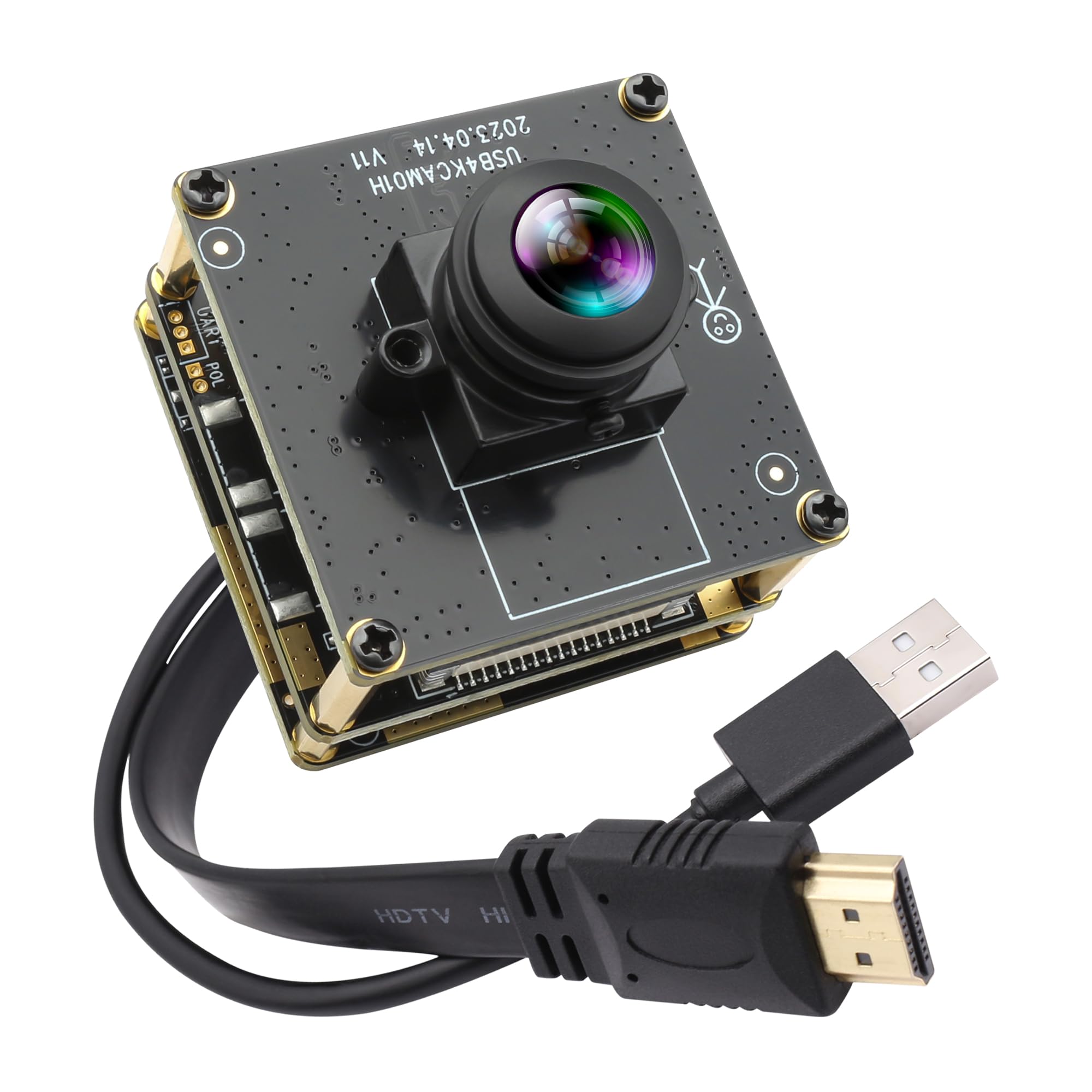 ELP HDMI USB カメラ 4K 同時出力ストリーミングウェブ H.265 USB Web カメラモジュール 2X デジタルズーム 185 度魚眼レンズコンピュータ Cam PC Raspberry Pi Jetson Nano ラップトップビデオ会｜Maison Outre