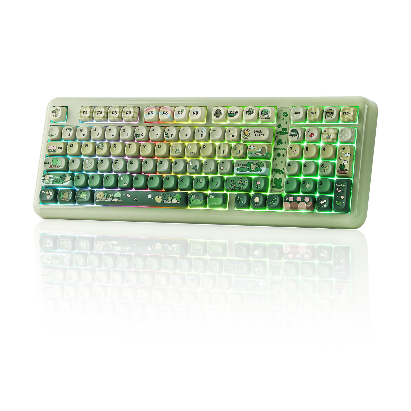 KiiBOOM Phantom98 Lite 96% ワイヤレス ゲーミングキーボード VIAプログラマブル対応 クリーミーガスケット構造 かわいいキーボード 8000mAhバッテリー メカニカルキーボード NKRO ホットスワップ対応 RGBバックライト｜Maison Outre