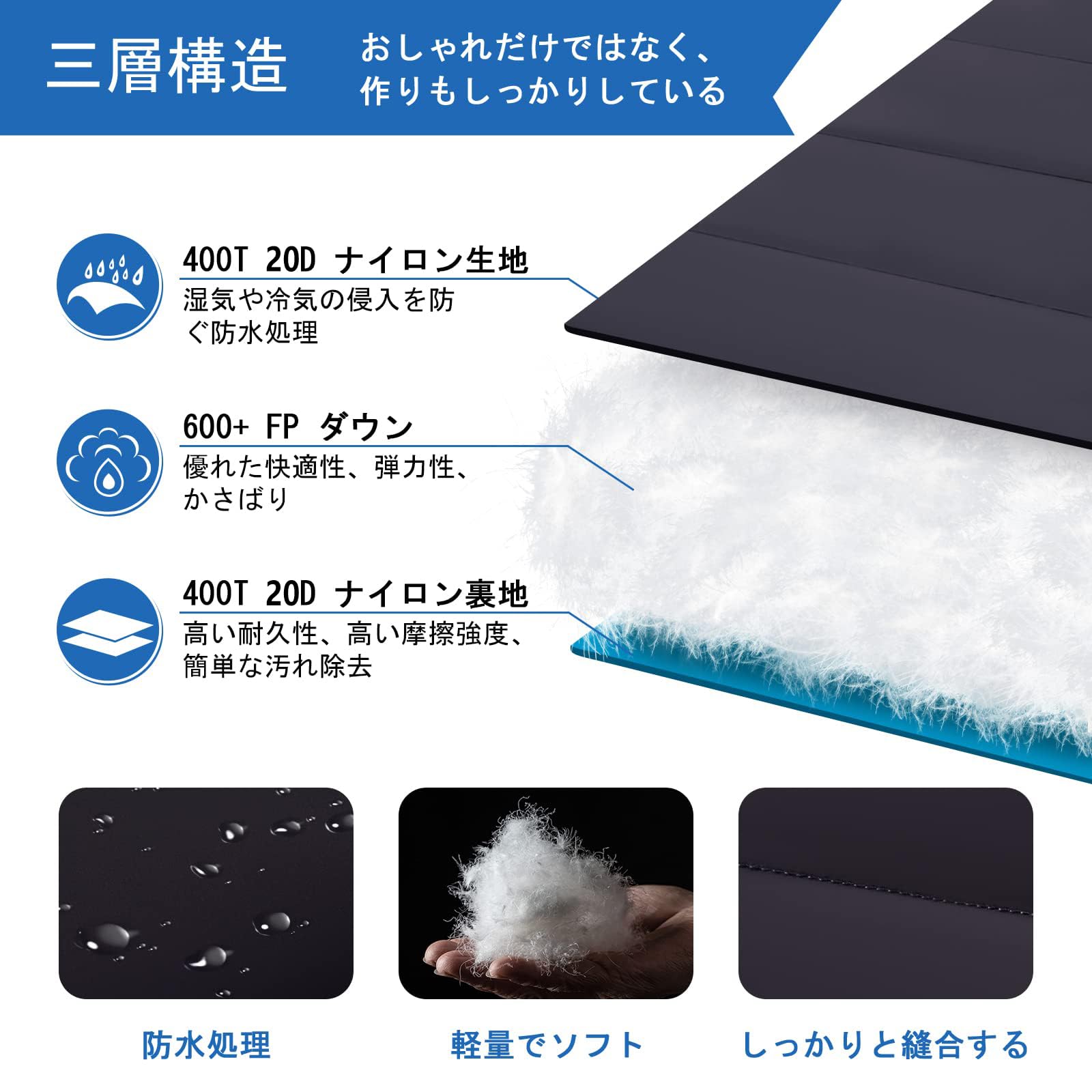 QEZER 寝袋 ダウン マミー型 600FP 四季対応 オールシーズン 快適温度-24℃・20℃ 超軽量 コンパクト 収納ケース付き 連結可能 6色展開 キャンプ 登山 車中泊 防災 アウトドア緊急用｜Maison Outre