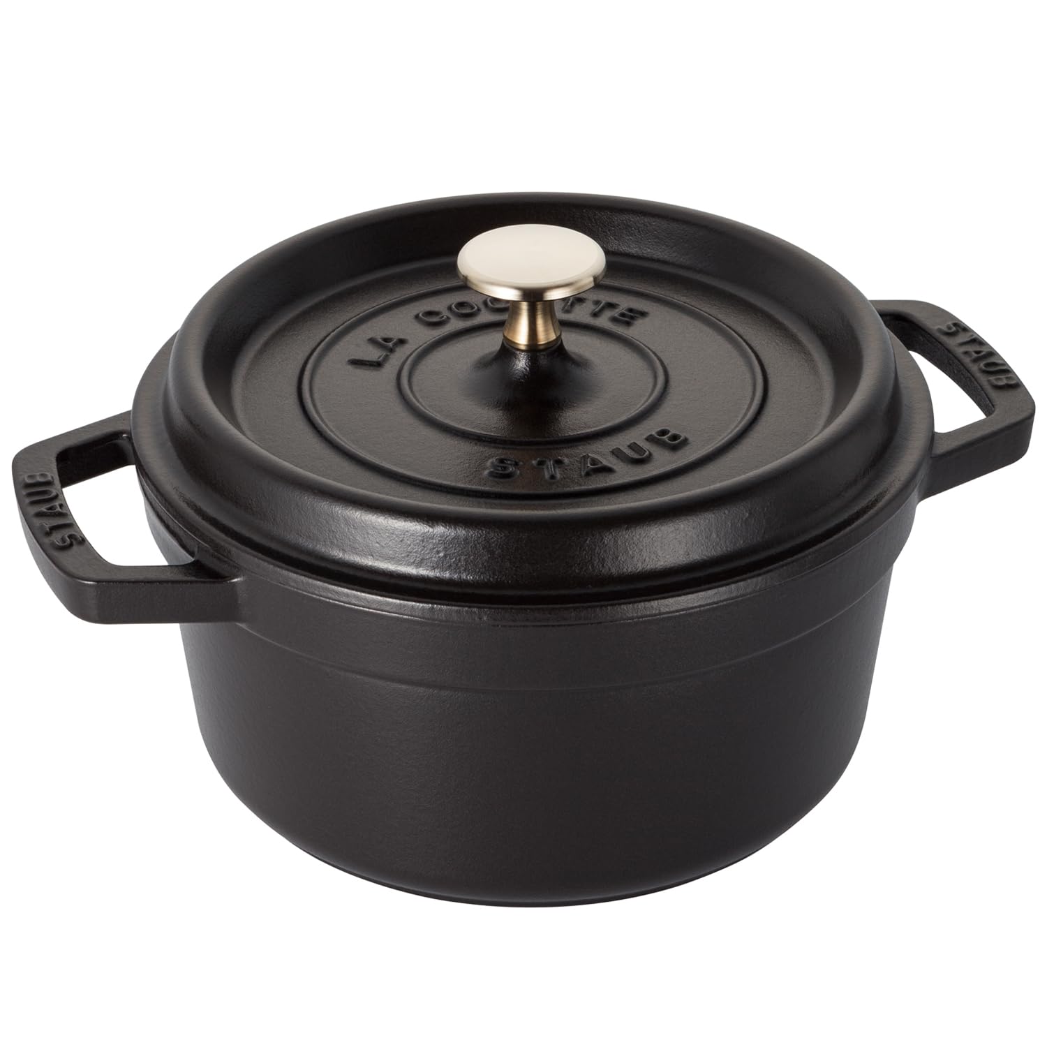 【最大30日間お試し対象】　staub ストウブ 「 ピコ ココット ラウンド ブラック 20cm 」 両手 鋳物 ホーロー 鍋 IH対応 【シリアルナンバー付き日本正規販売品】 La Cocotte Round 40509-487