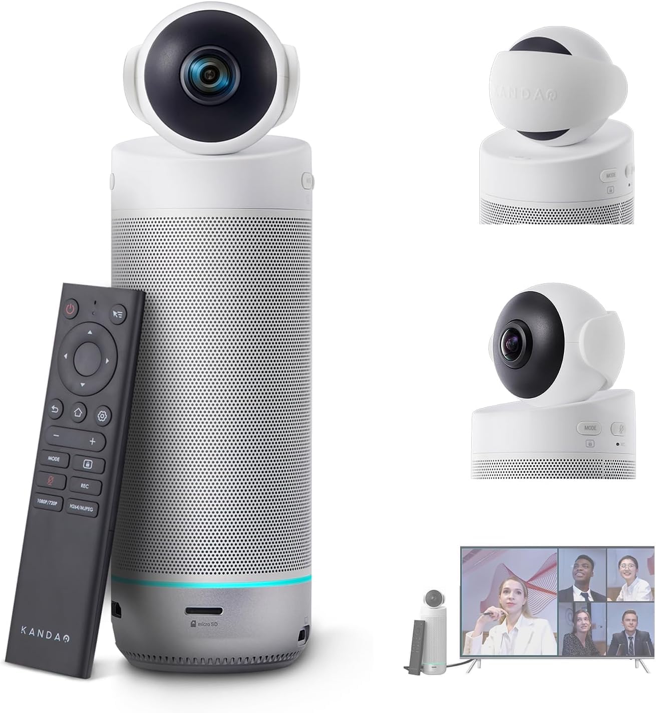 Kandao Meeting S 会議用カメラ Webカメラ ウェブ会議用 180度 4K ウェブカメラ 広角 マイク一体型 AI自動追尾 顔・音声認識 自動フォーカス 8倍ズーム ノイズキャンセリング集音マイク内蔵 決算期適用 テレワーク/セミナー/病院|Maison Outre