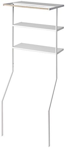 山崎実業(Yamazaki) 立て掛け ランドリーシェルフ ホワイト 約W75×D48×H190cm タワー tower ランドリーラック ハンガーバー付き 2482