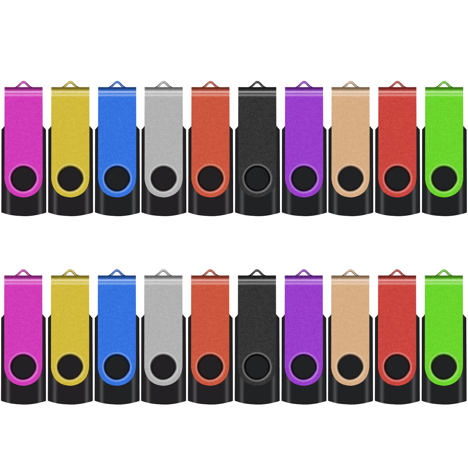 TEWENE USBメモリ 低容量 1GB 50個セット 10色 回転式 フラッシュドライブ 業務用 USB フラッシュメモリー USB2.0 ストラップ付 高級なスクラブ質感 ミックスグカラー｜Maison Outre