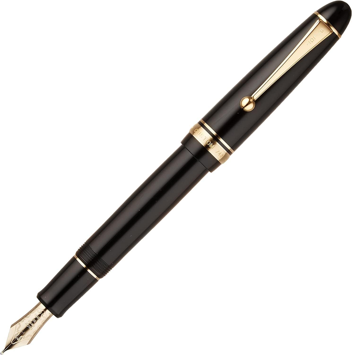 PILOT パイロット 万年筆 カスタム742 ブラックGT 14金 10号ペン先 S（シグネチャー）FKK-2000R-B-S