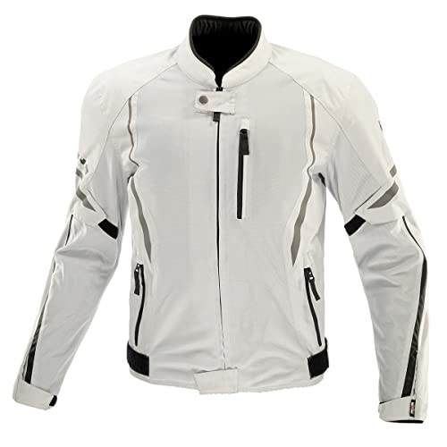 [Komine] バイク用 JK-1463 プロテクトハーフメッシュジャケット 07-1463 レディース Light Grey Black WXL