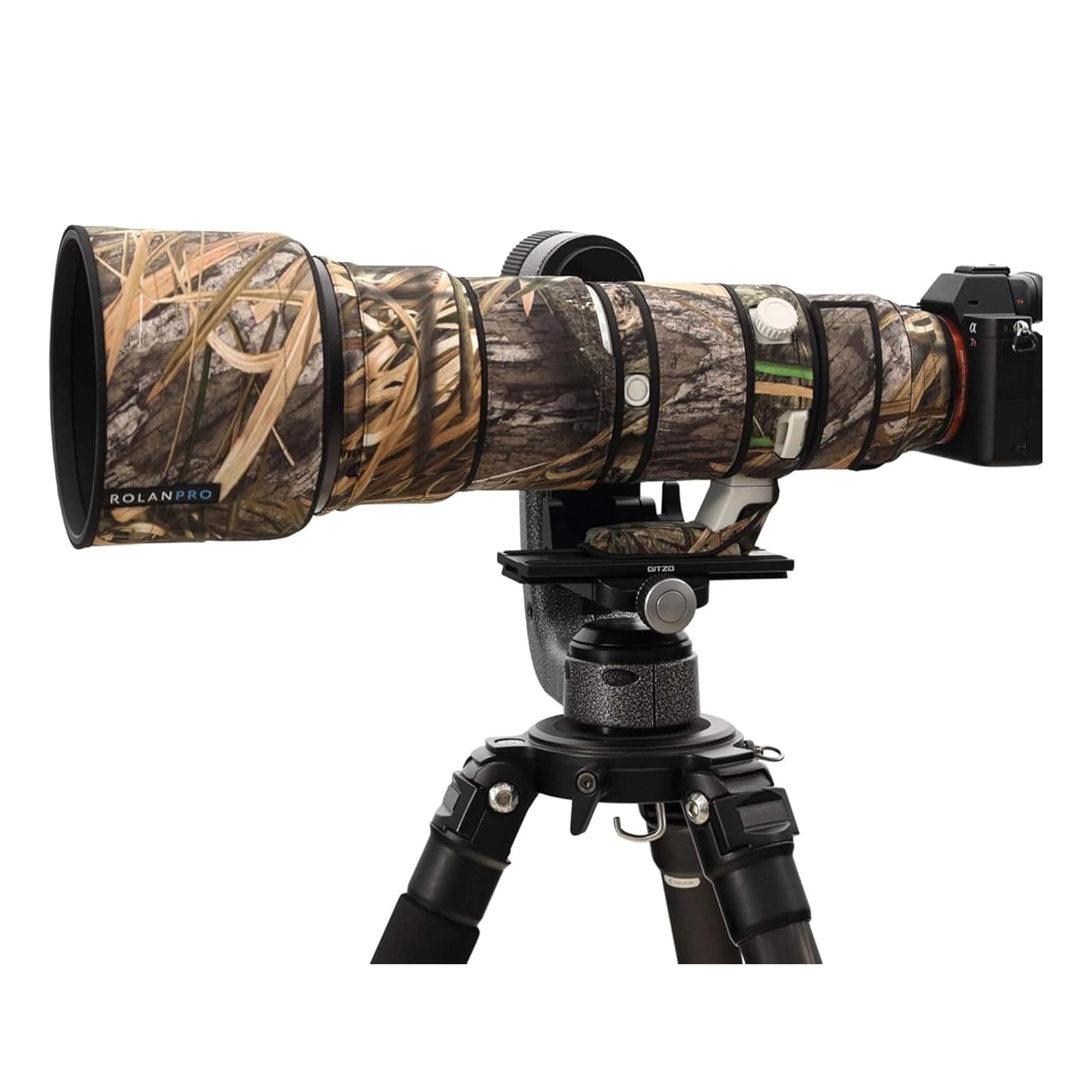 ROLANPRO 防水レンズカバー ソニー Sony FE 400-800mm F6.3-8 G OSS (SEL400800G) 用 望遠レンズ 保護カバー 傷防止 野鳥撮影 迷彩レインカバー - #49 リード迷彩 防水|Maison Outre