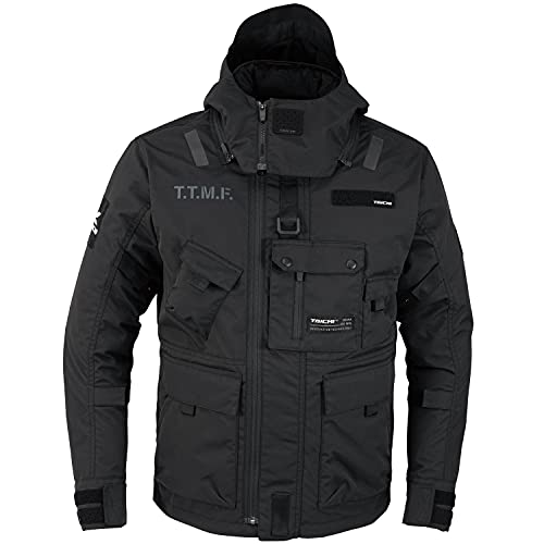 RSタイチ(RS TAICHI) バイクウェア ライディングジャケット 秋冬 防風 防寒 CEプロテクター内蔵 着脱インナー付属 モンスター オールシーズンパーカ RSJ726 BLACK M