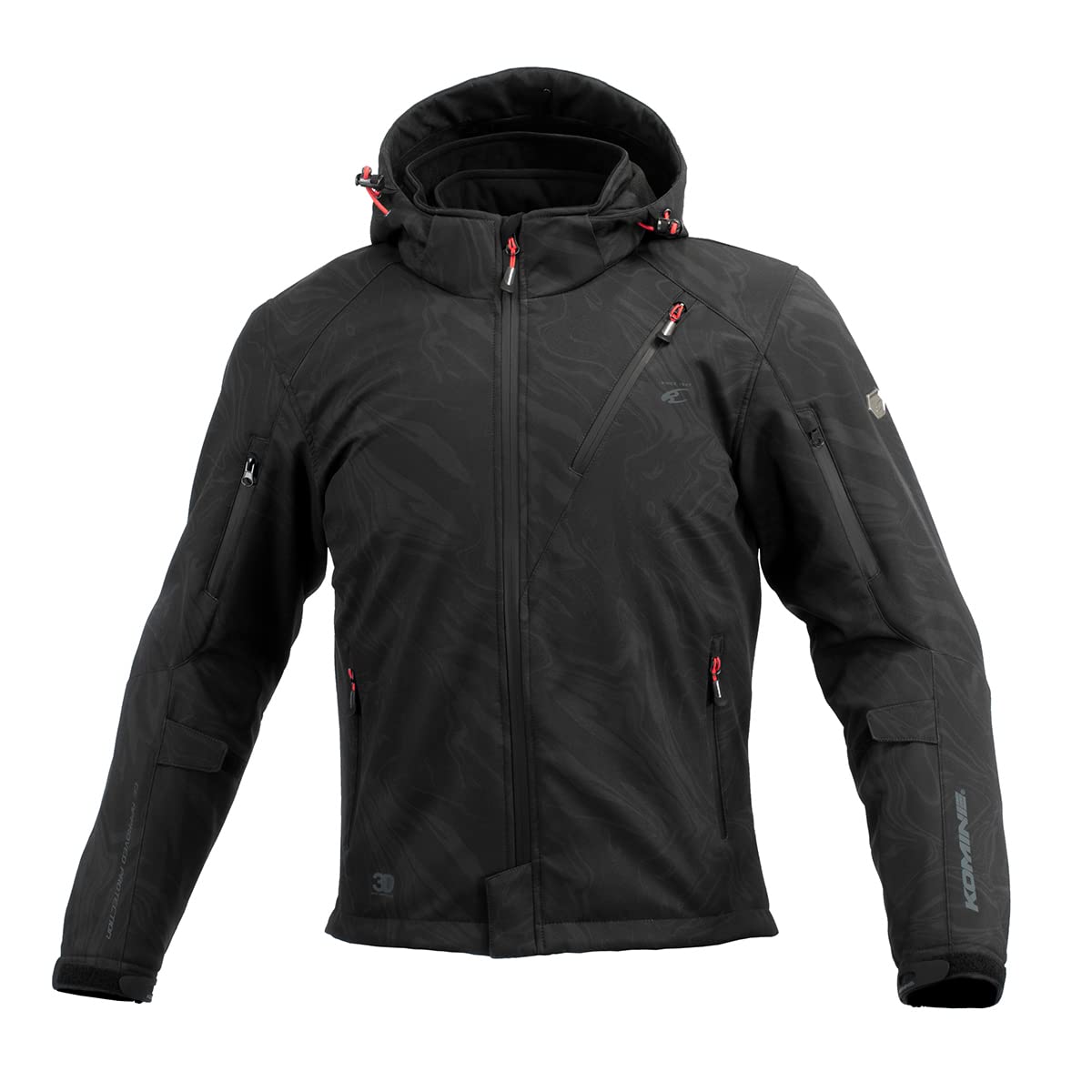 [KOMINE] バイク用 ジャケット プロテクトソフトシェルウィンターパーカ-IFU JK-5792 07-5792 Neo Black Marble 2XL｜Maison Outre
