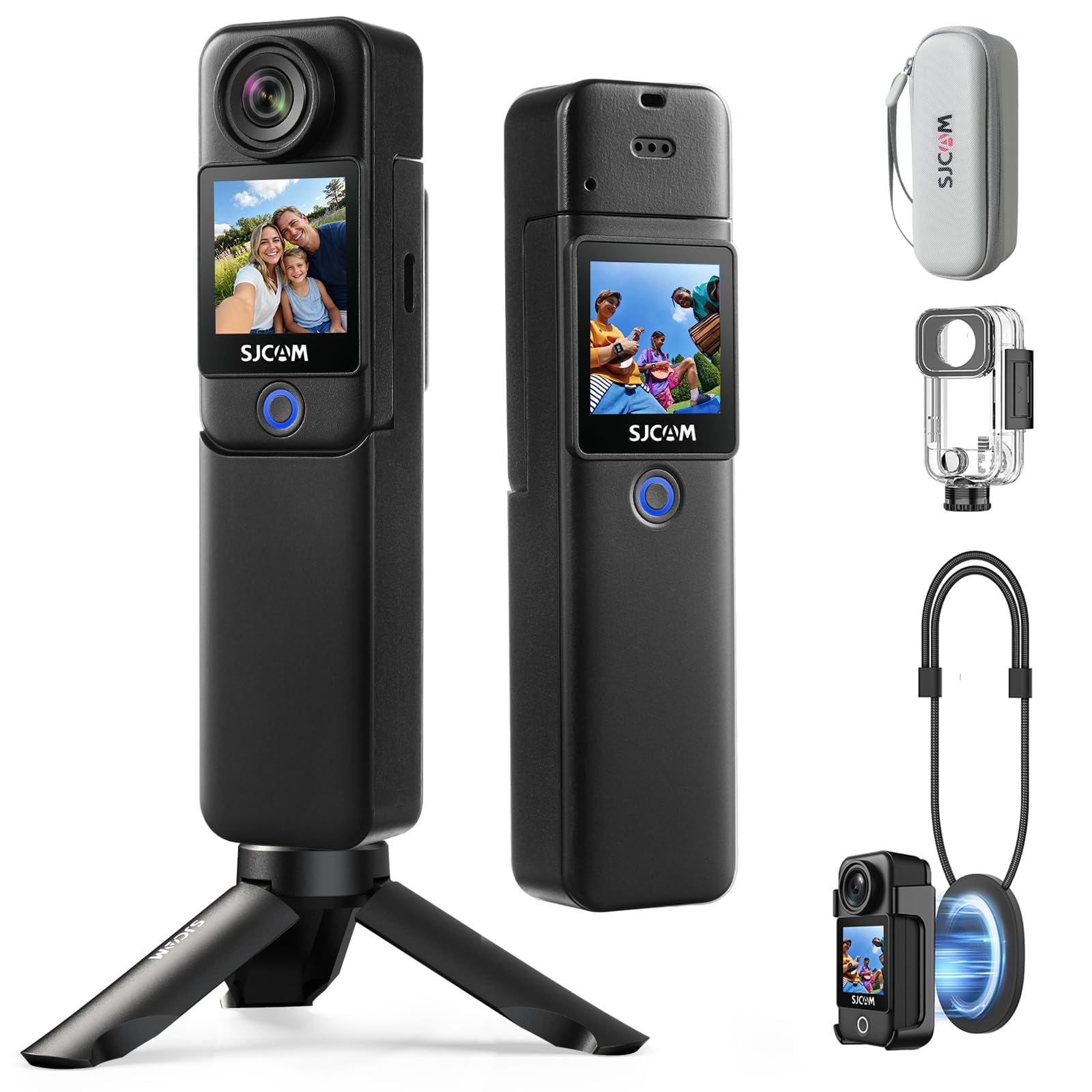 SJCAM C300 4K アクションカメラ | Vlogカメラ ポケットカメラ 7時間持続バッテリー | 6軸電子防抖 154&deg;広角 | デュアルタッチスクリーン ウェアラブルボディカメラ | 8倍ズーム対応 3800mAh大容量 XYDL｜Maison Outre