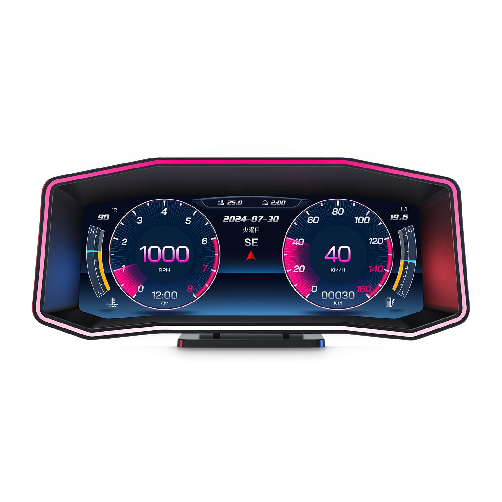 KRGNPLE 車載HUD P4 日本語インタフェース OBD2 GPS 速度計 勾配計 加速度計 タービン計器 雰囲気灯 車速表示 全車種共通 HUD ディスプレイ
