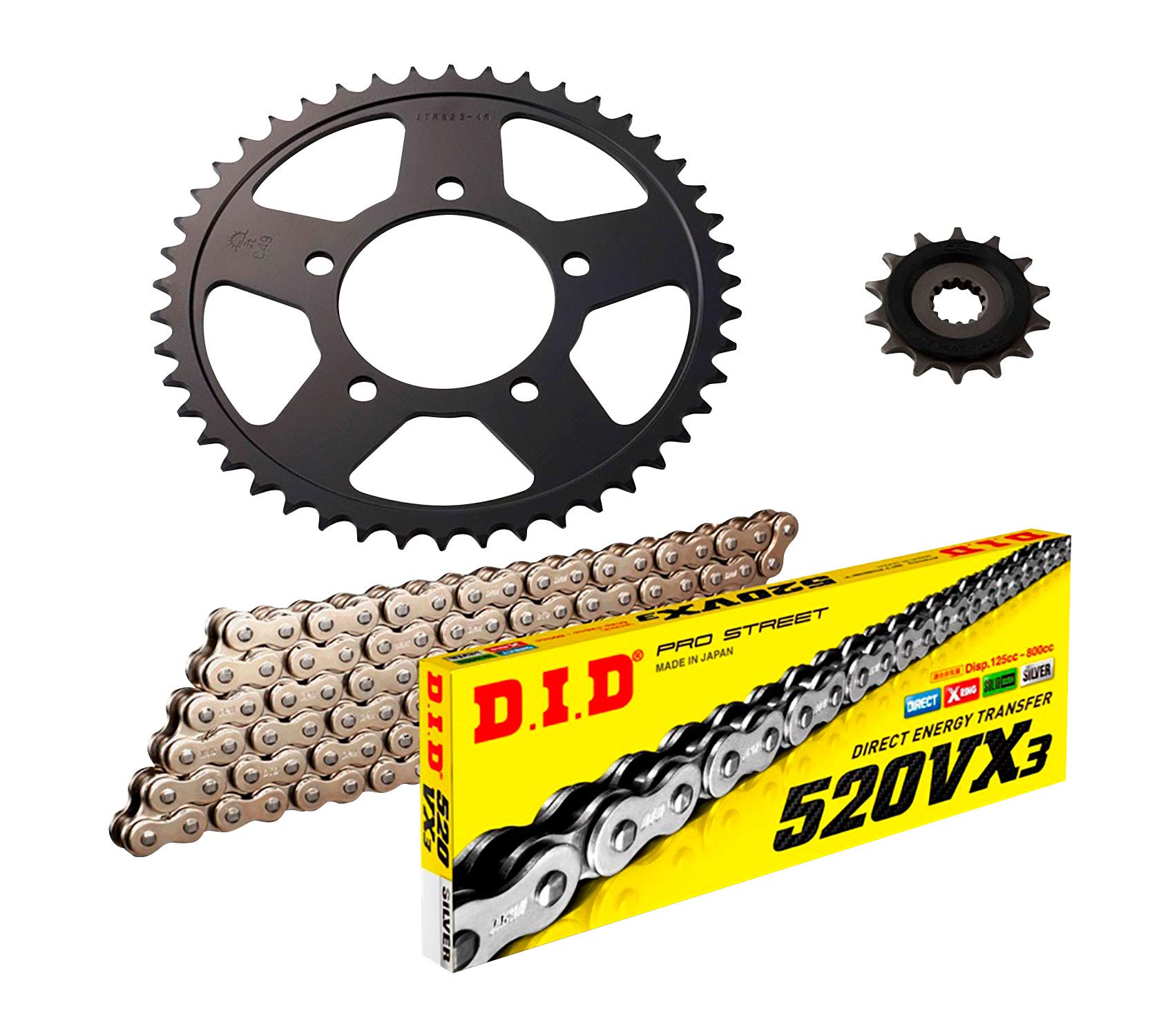 D.I.D(大同工業) F/Rスプロケット 3点交換キット DS-01S SUZUKI GSR250/S/F 12-15/17,GSX250R 16-20