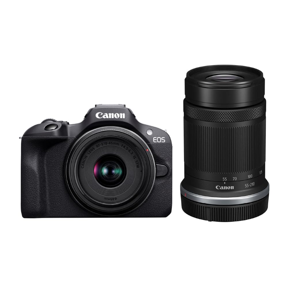 Canon ミラーレス一眼カメラ EOS R100 ダブルズームキット(RF-S18-45+RF-S55-210) ブラック/APS-C/約356g EOSR100-WZK｜Maison Outre