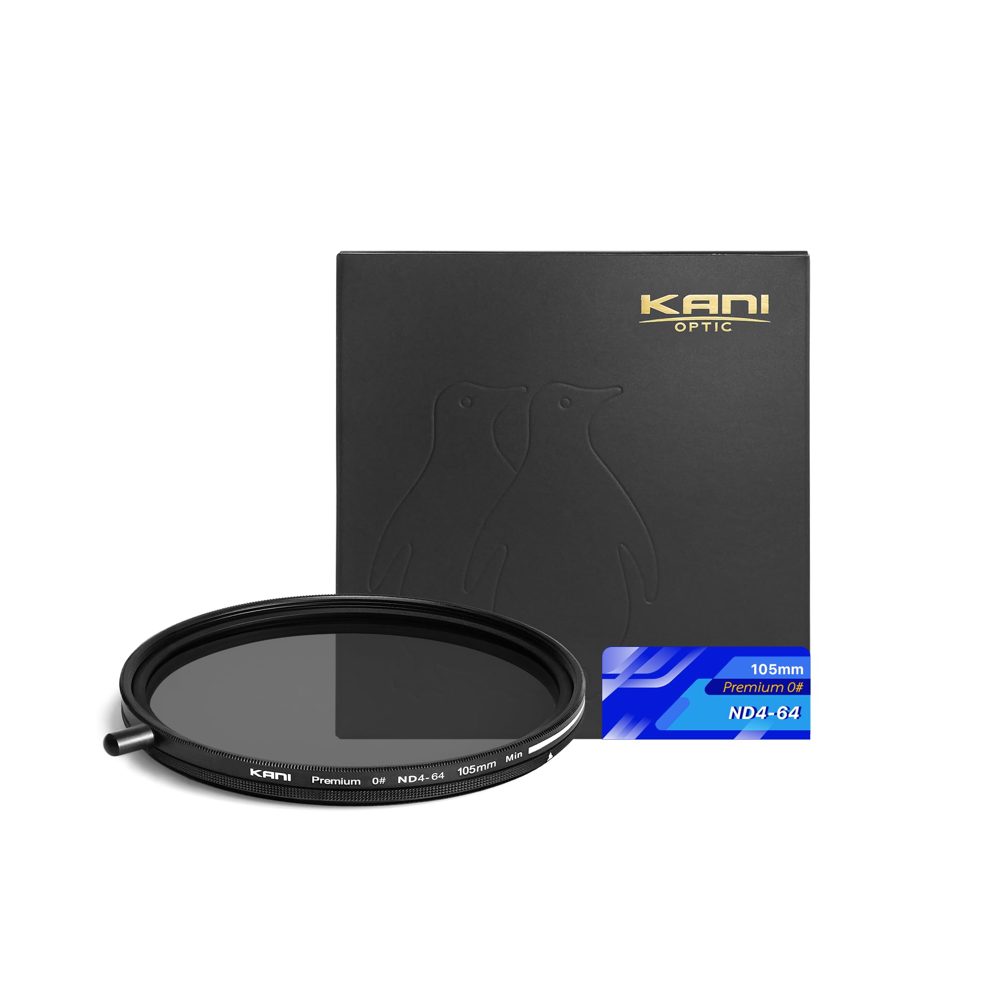 KANI 105mm 可変NDフィルター ZeroSharpシリーズ Premium ND4-64 減光効果2・6絞り分 色再現性改善 着脱式調整用ノブ付 高濃度時X状ムラ抑制 低反射 撥水 撥油 防汚 ナノコーティング 819253｜Maison Outre