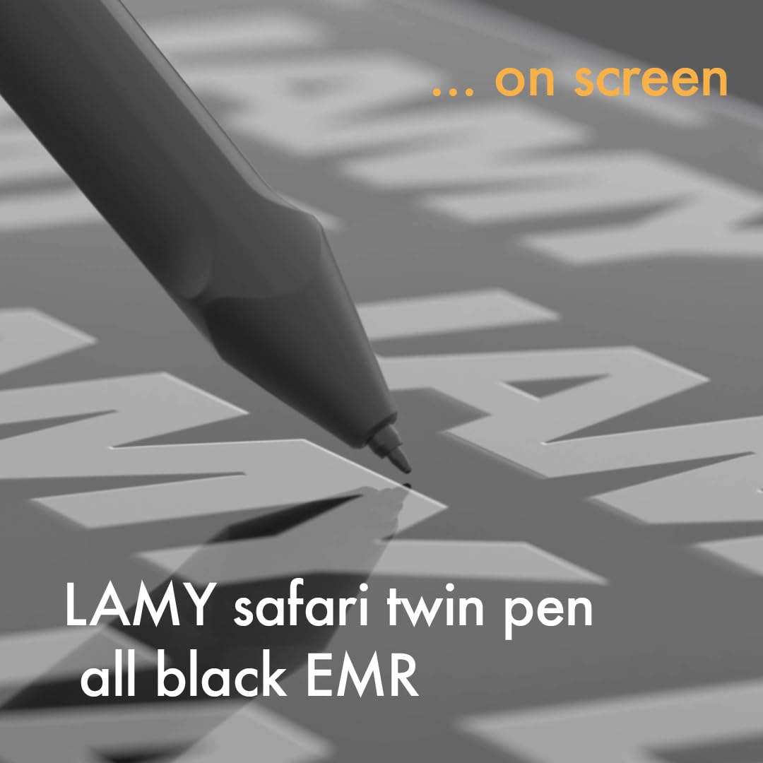 LAMY (ラミー) Safari ツインペン - EMRデジタル筆記具 クラシックデザイン デュアルチップ スタイラスペン タッチスクリーン ペーパー用 ワイヤレス バッテリーフリー - スタイラスチップ付きオールブラックペン|Maison Outre