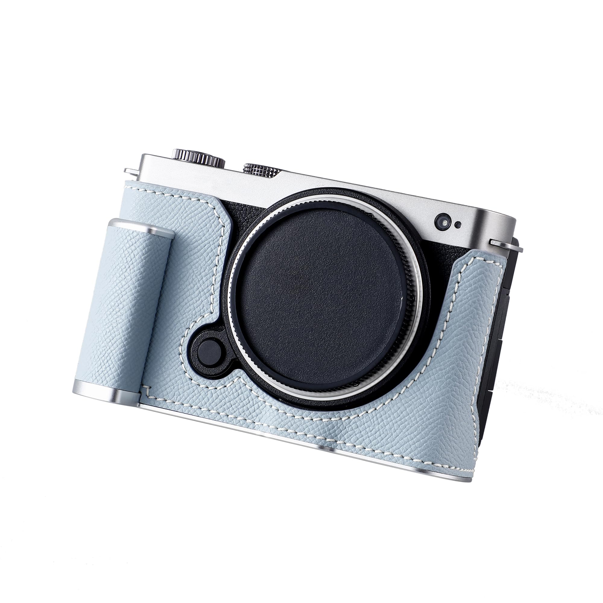 SIUTATDSH カメラハーフケース Panasonic Lumix S9用、ビンテージメタル本革インスタントカメラ保護ケース Panasonic Lumix DC-S9用ケース スタイリッシュ ポータブル 耐衝撃 (ブルー S)｜Maison Outre