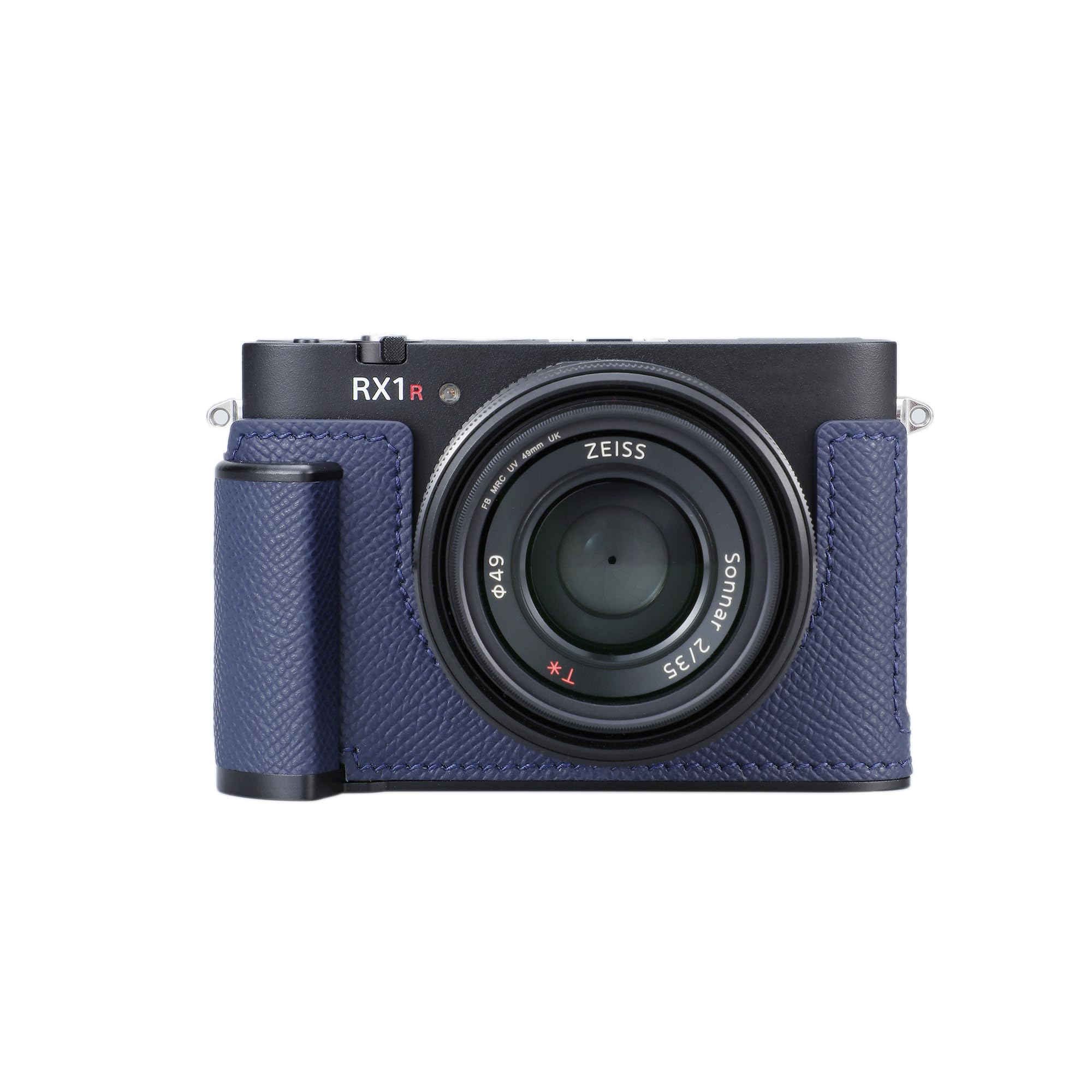 SIUTATDSH カメラハーフケース Sony Cyber-shot rx1riii rx1r3用、ビンテージメタル本革インスタントカメラ保護ケース Sony rx1m3用 スタイリッシュ ポータブル 耐衝撃 (ブルー L)|Maison Outre